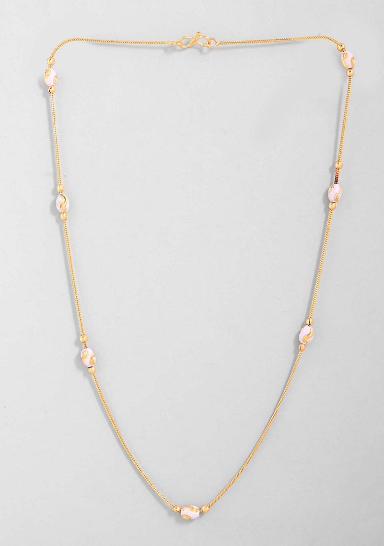 Gold Plated Chain With Hand Crafted Beads