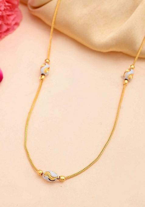 Gold Plated Chain With Hand Crafted Beads