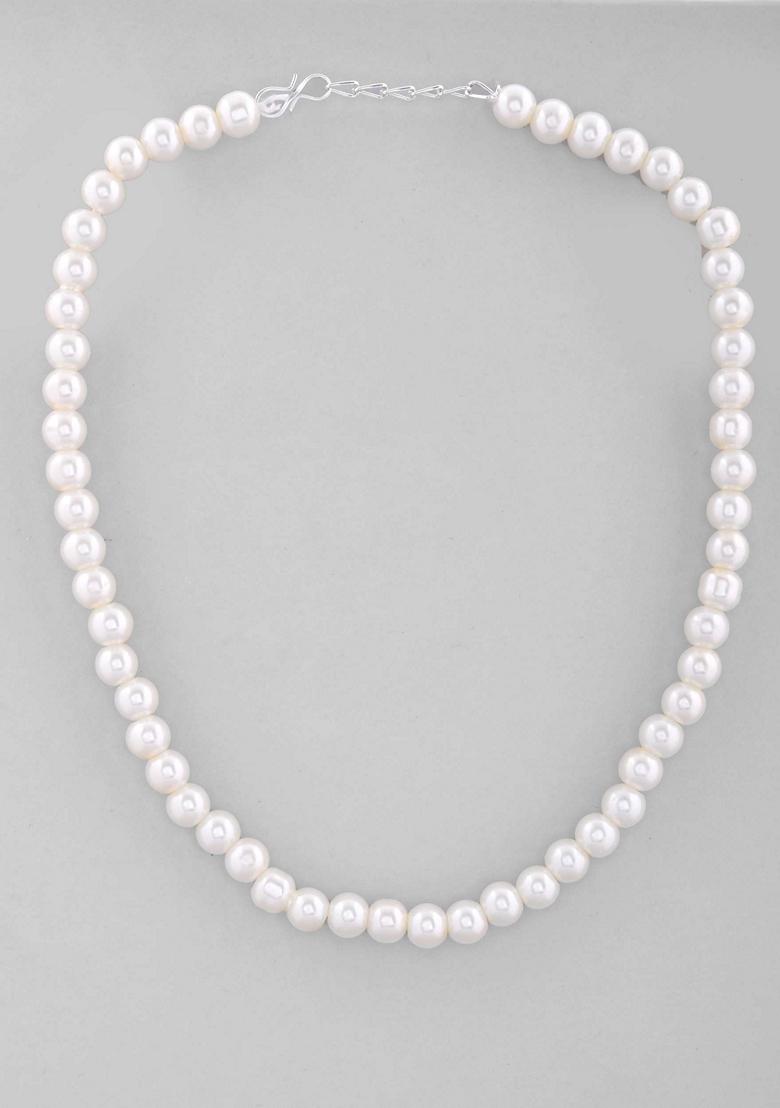 White Pearl Beaded Necklace