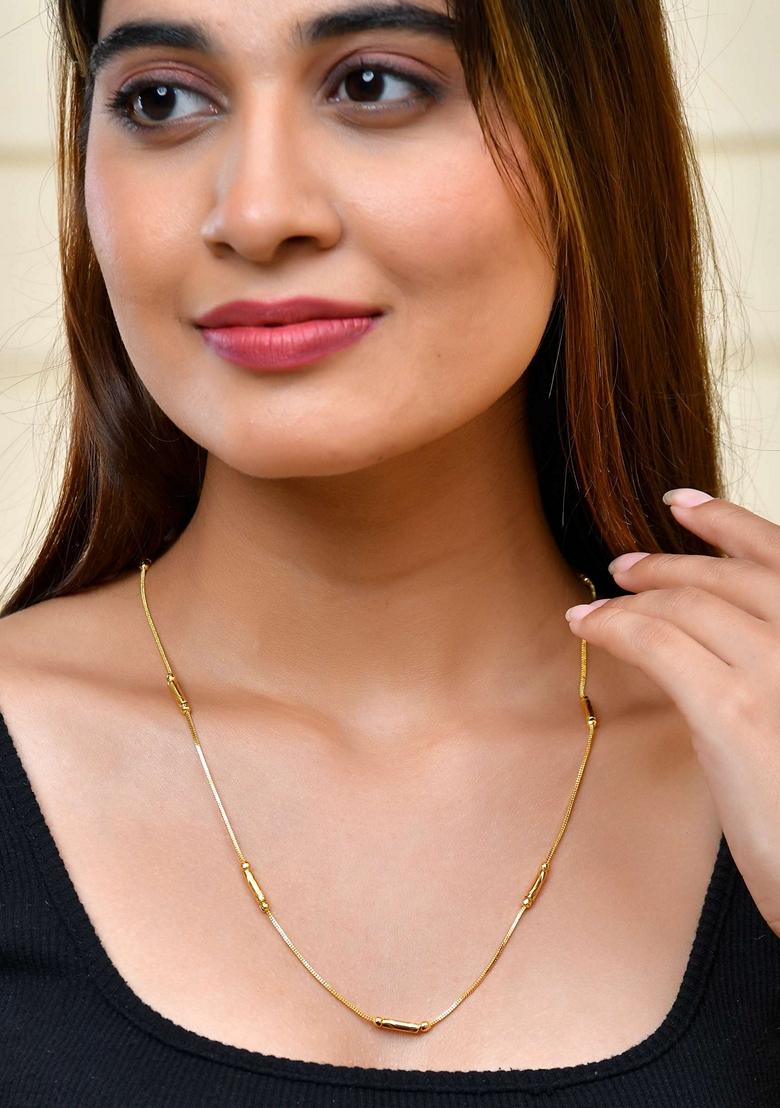 Gold Plated Designer Chain With Pipe