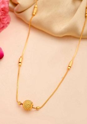 Gold Plated Designer Piped Chain Withbig Bead