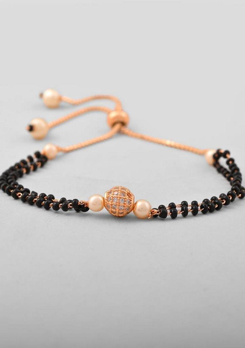 Gold Plated Ad Stone Studded Mangalsutra Bracalet