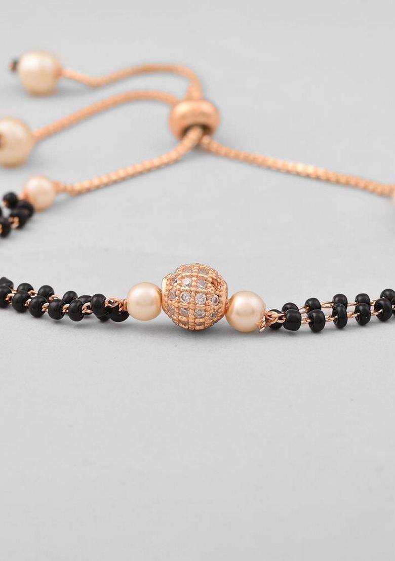 Gold Plated Ad Stone Studded Mangalsutra Bracalet