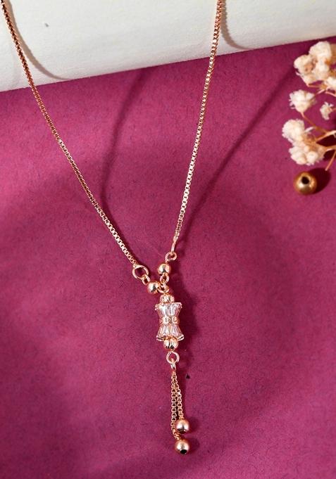Gold Rose Plated Ad Stone Studded Chain