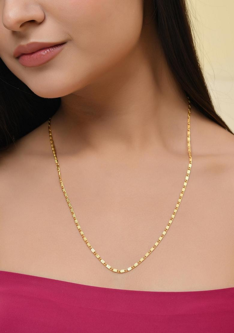 Gold Plated Designer Biscuit Shaped Chain