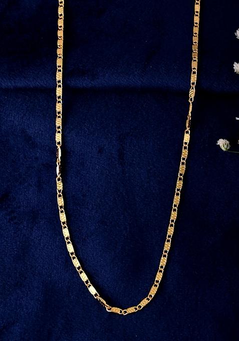 Gold Plated Designer Biscuit Shaped Chain