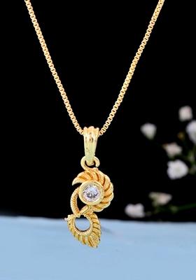 Gold Plated Designer Ad Studden Pandent With Chain