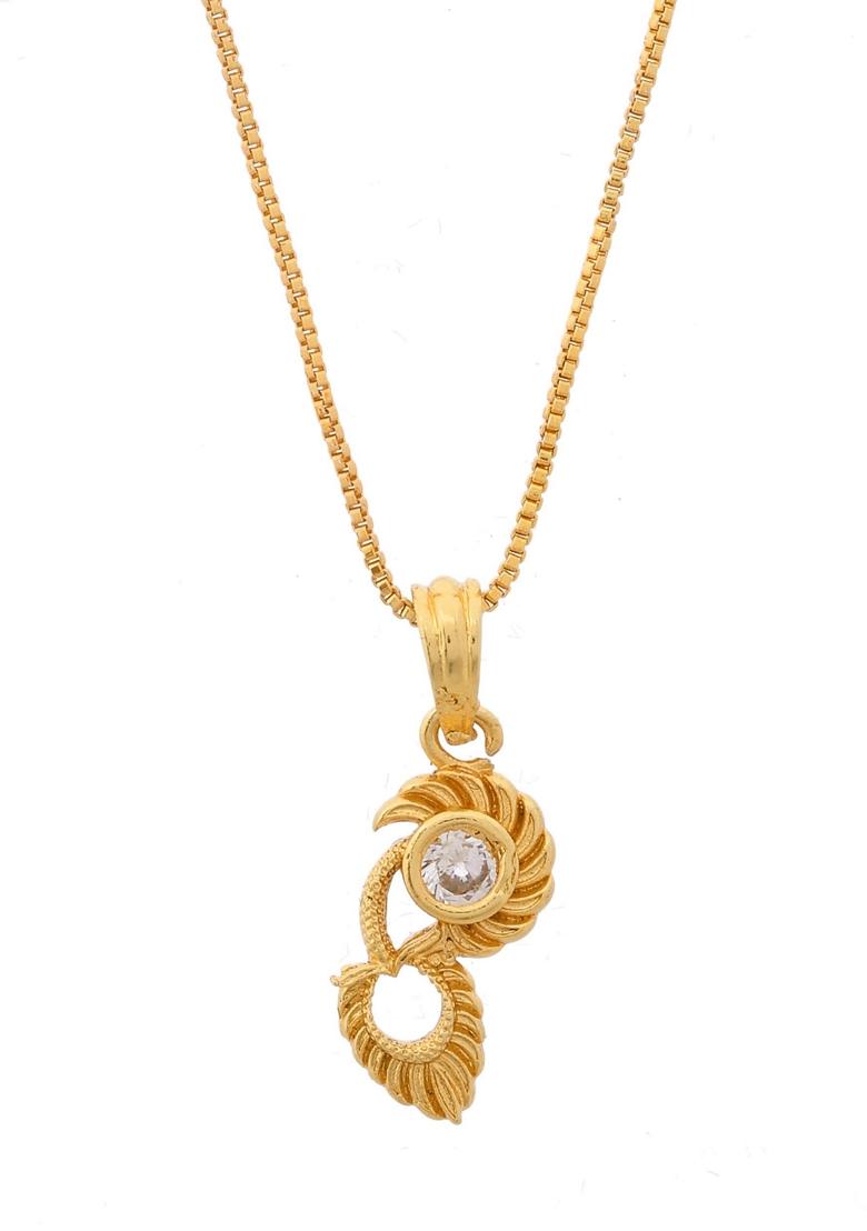 Gold Plated Designer Ad Studden Pandent With Chain