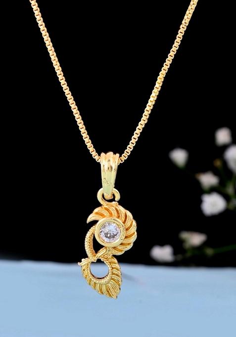 Gold Plated Designer Ad Studden Pandent With Chain