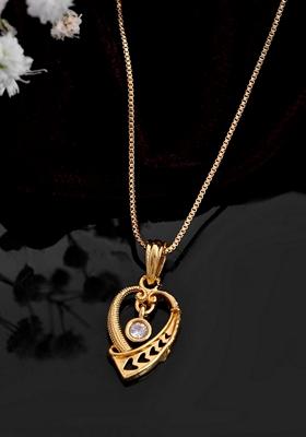Gold Plated Designer Ad Studden Pandent With Chain