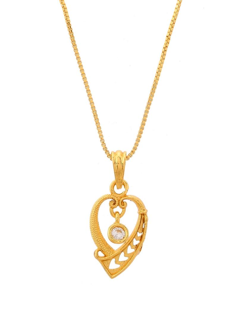 Gold Plated Designer Ad Studden Pandent With Chain