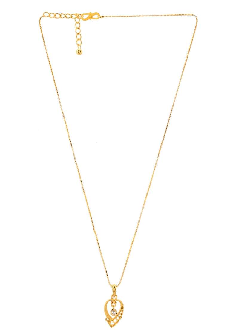Gold Plated Designer Ad Studden Pandent With Chain - Indya