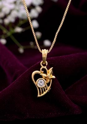 Gold Plated Designer Ad Studded Pandent With Chain