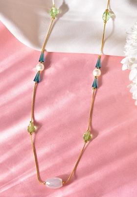 Gold Plated Green Beaded Chain
