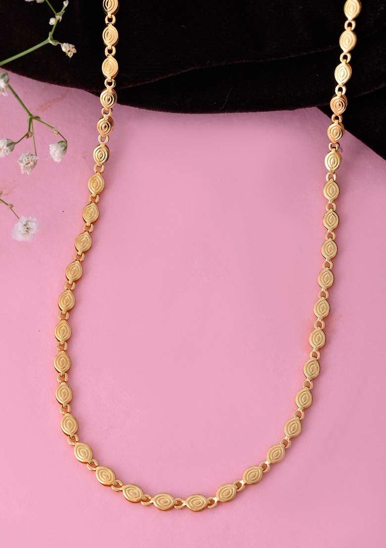 Gold Plated Designer Oval Chain - Indya