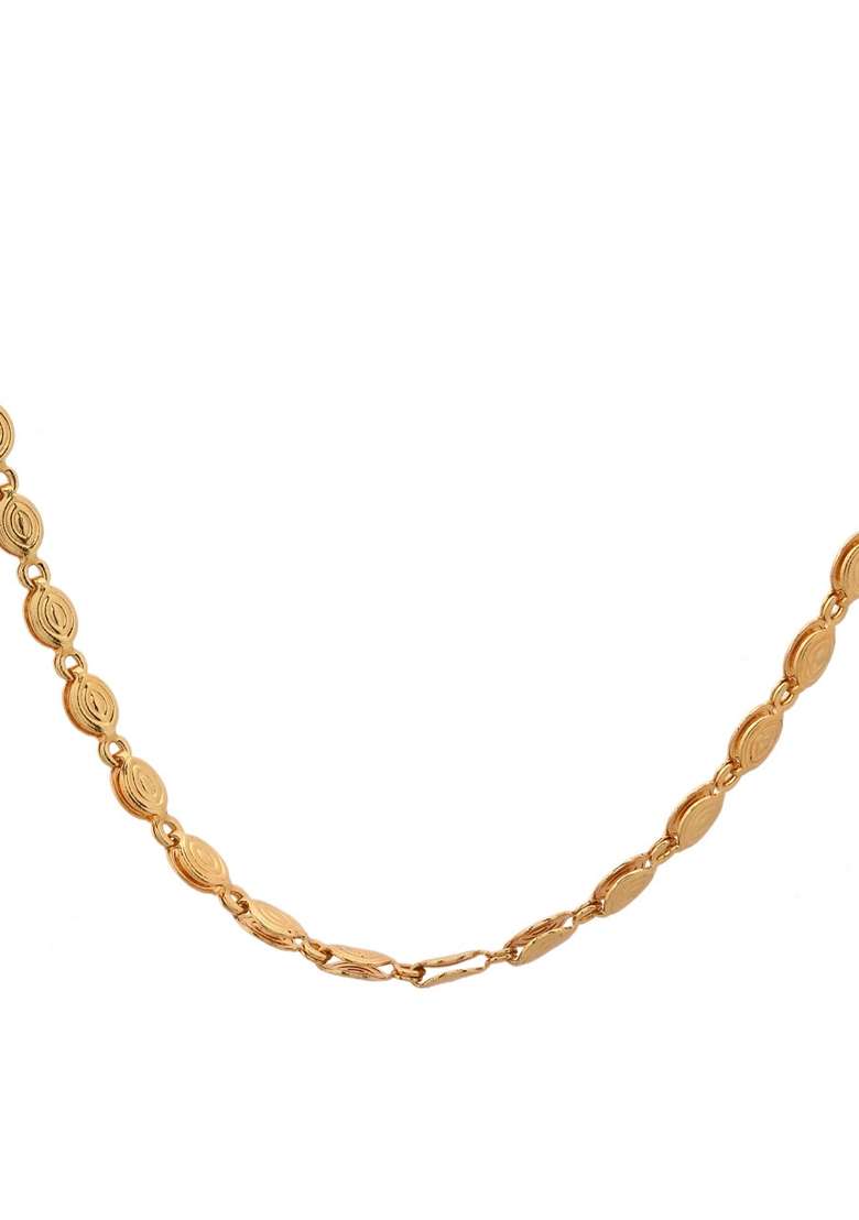 Gold Plated Designer Oval Chain - Indya