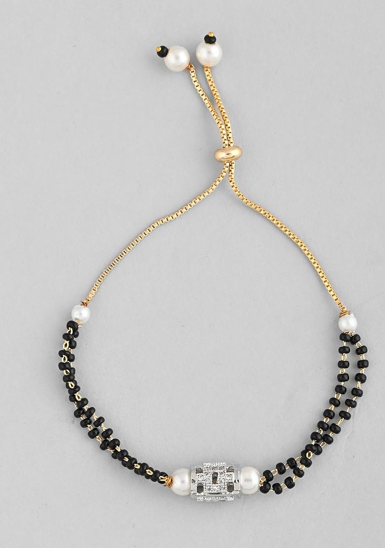 Silver Plated Ad Stone Studded Mangalsutra Bracelet