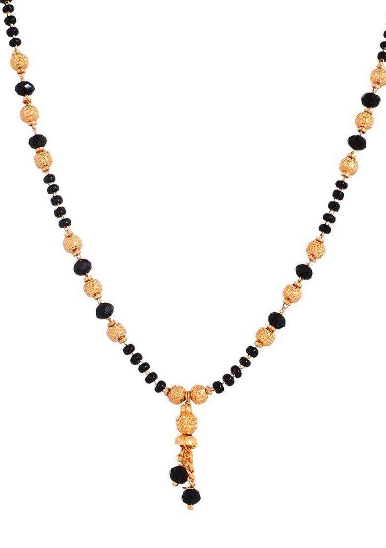 Gold Plated Round Design Beaded Chain Mangalsutra