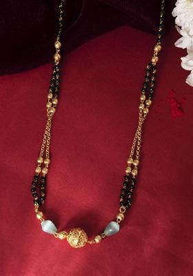 Gold Plated Beads Studded Mangalsutra