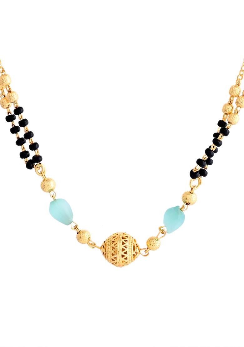 Gold Plated Beads Studded Mangalsutra