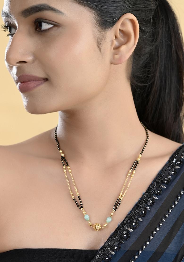 Gold Plated Beads Studded Mangalsutra