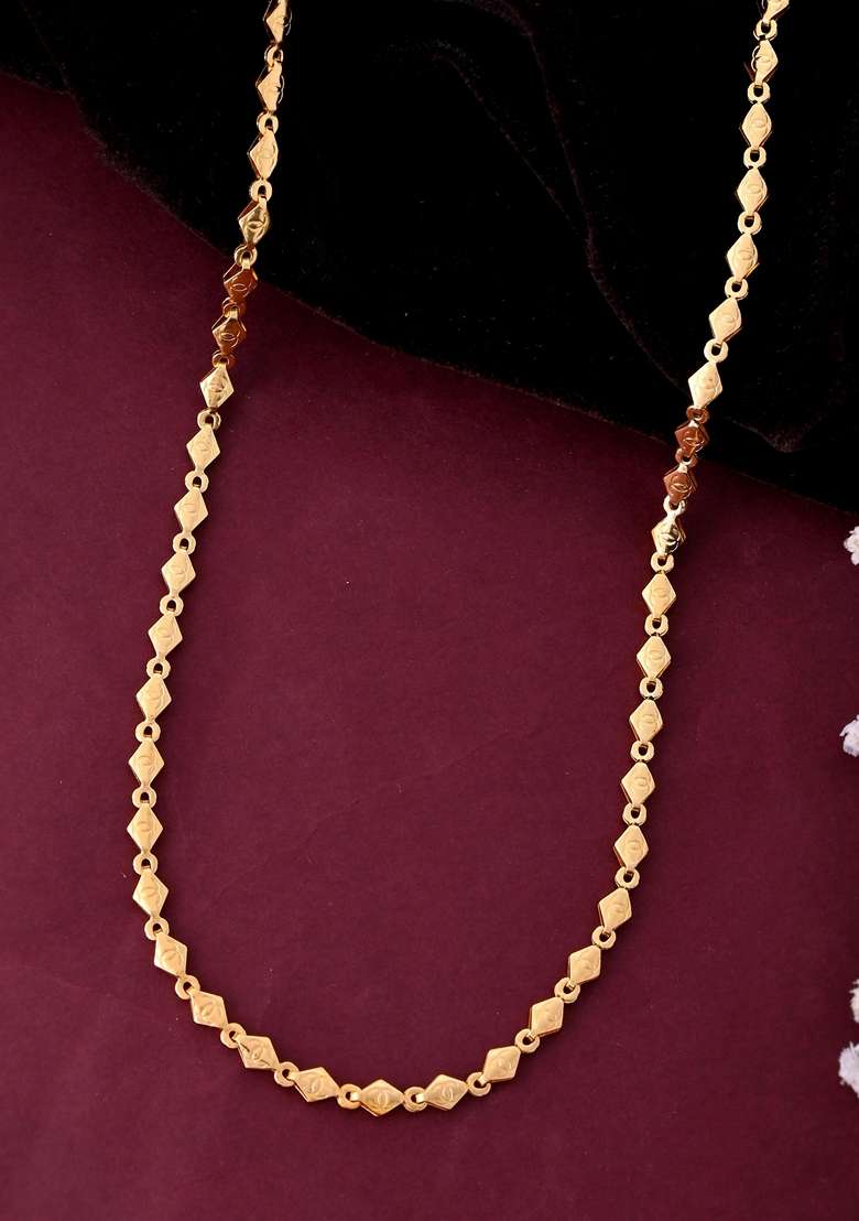 Gold Plated Designer Oval Chain - Indya