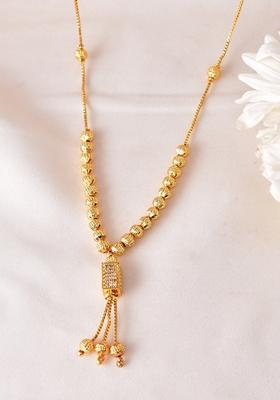 Gold Plated Stainless Steel Stone Studded Chain