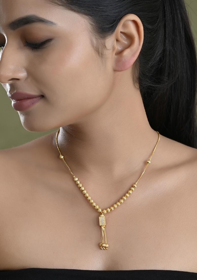 Gold Plated Stainless Steel Stone Studded Chain