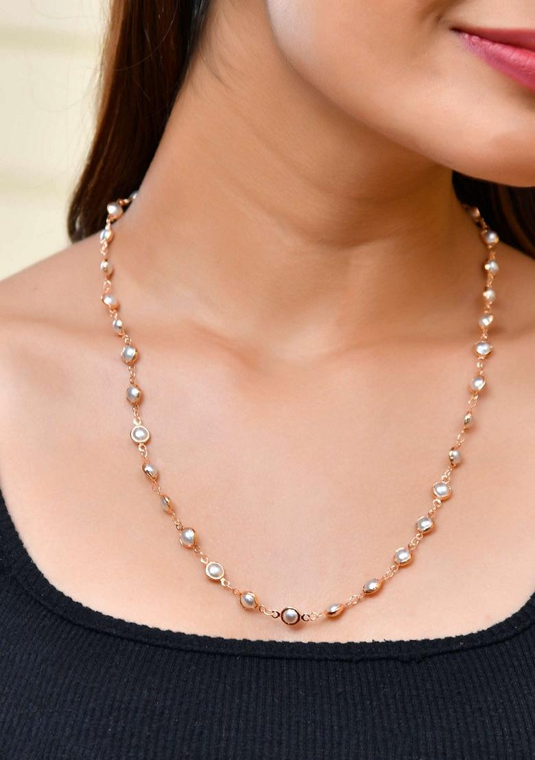 Gold Plated Chain With Pearls
