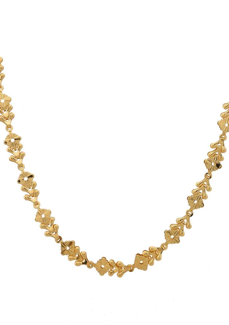 Gold Plated Designer Square Chain - Indya