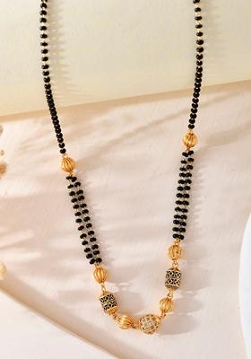 Gold Plated Stone Studded Cricular Shaped Mangalsutra