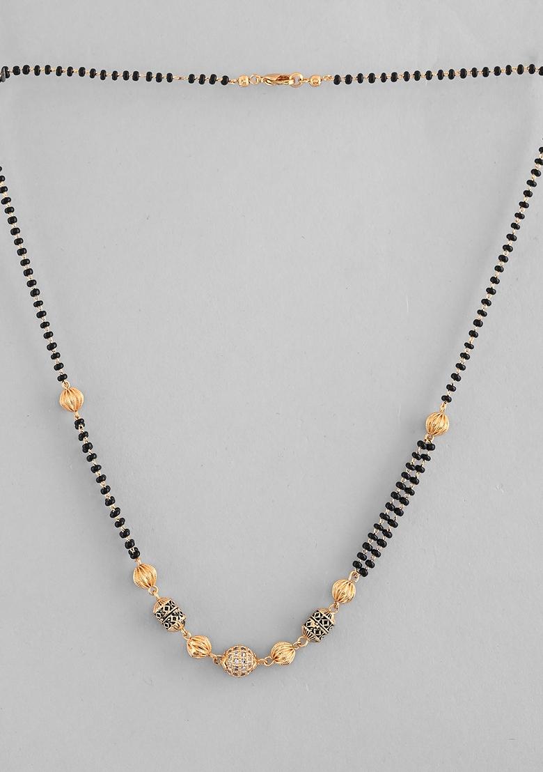 Gold Plated Stone Studded Cricular Shaped Mangalsutra