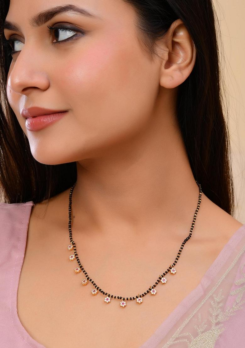 Gold Plated Ad Stone Studded Mangalsutra