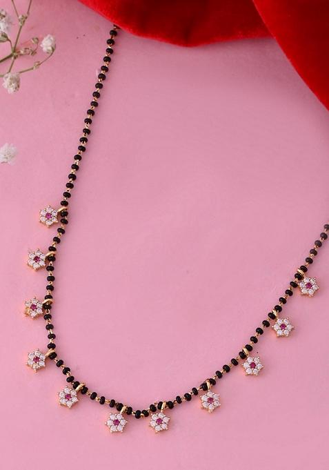 Gold Plated Ad Stone Studded Mangalsutra