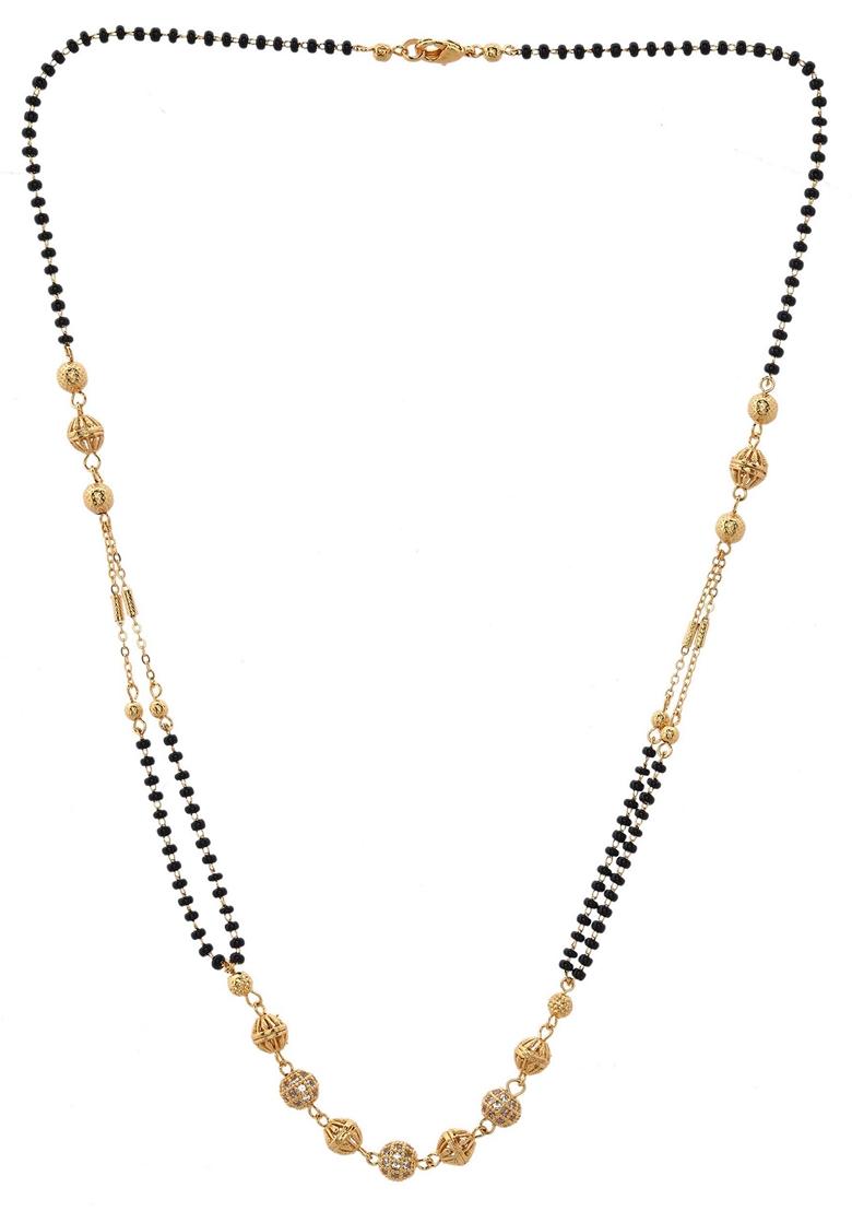 Gold Plated Ad Stone Studded Layer Mangalsutra