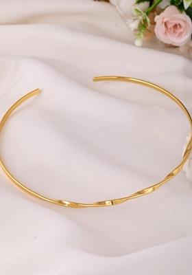 Gold Plated Twisted Hasli Necklace