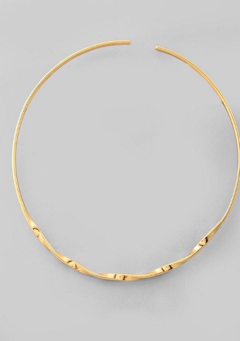 Gold Plated Twisted Hasli Necklace