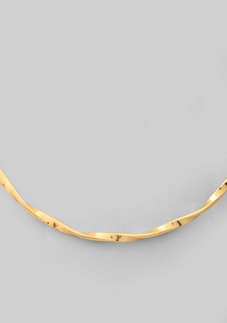 Gold Plated Twisted Hasli Necklace - Indya