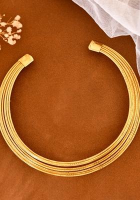 Gold Plated Layared Hasli Necklace