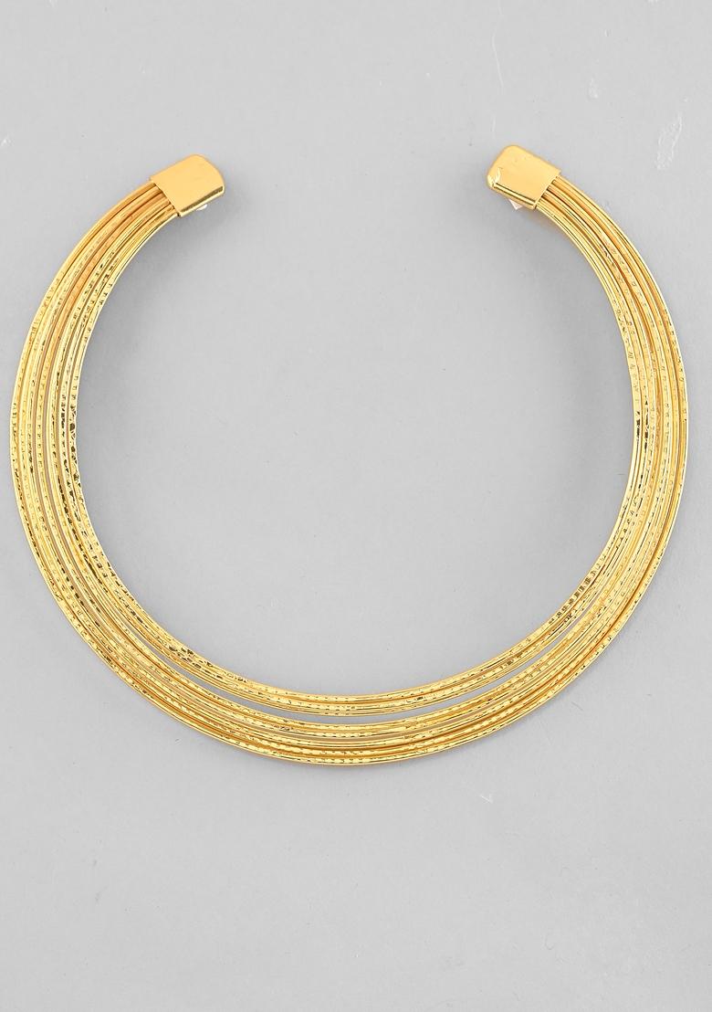 Gold Plated Layared Hasli Necklace