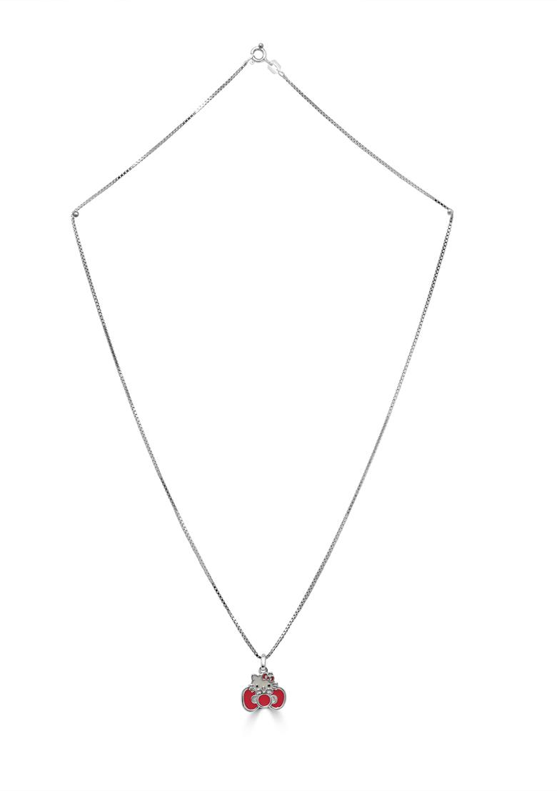 Peach 925 Pure Silver Hello Kitty Inspired Chain Pendant