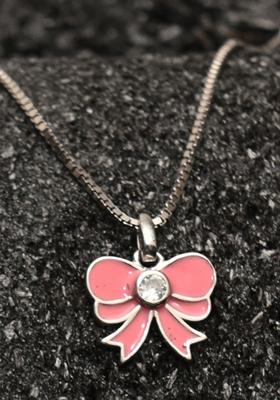 Peach 925 Pure Silver Butterfly Inspired Chain Pendant