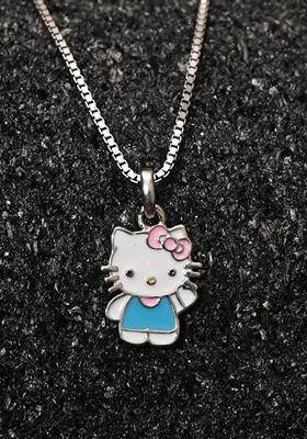 White 925 Pure Silver Hello Kitty Inspired Chain Pendant