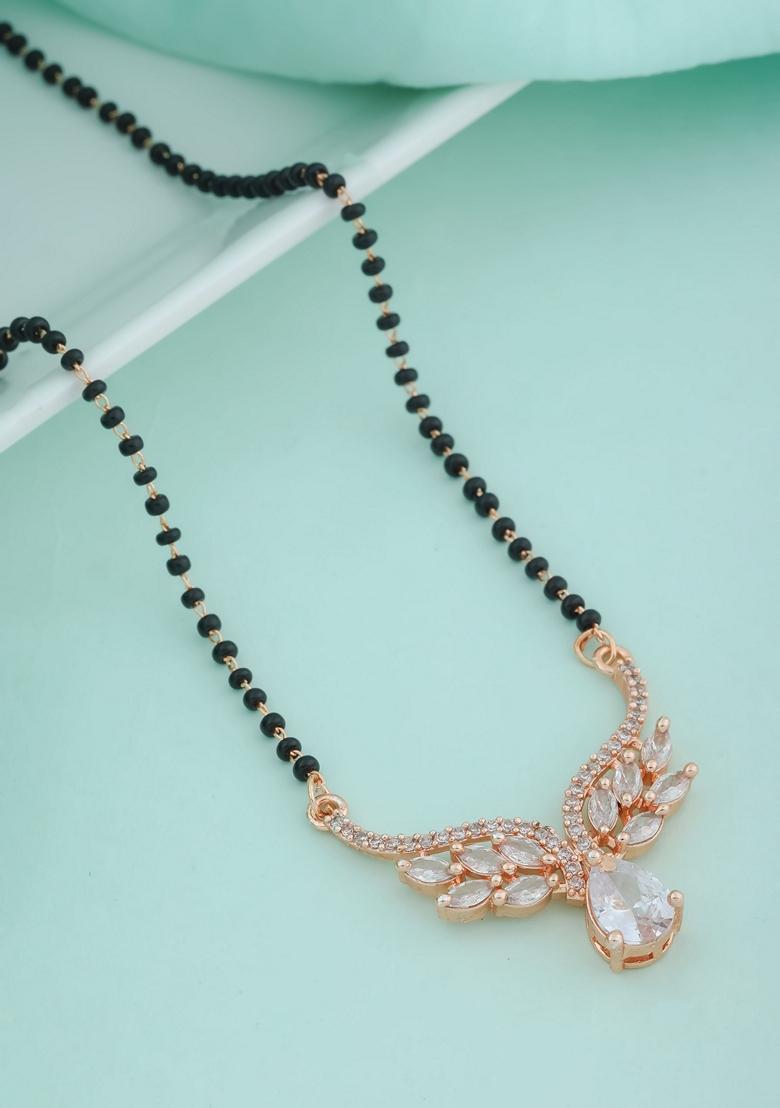 Rose Gold Plated American Diamond Mangalsutra