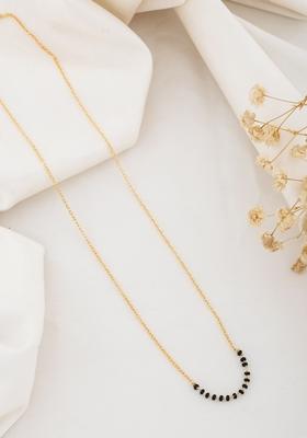 Black Beaded Gold Plated Chain Mangalsutra