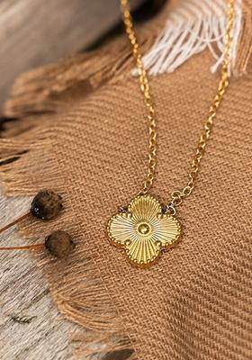 Gold Plated Four Leaf Charm Laxury Clover Necklace