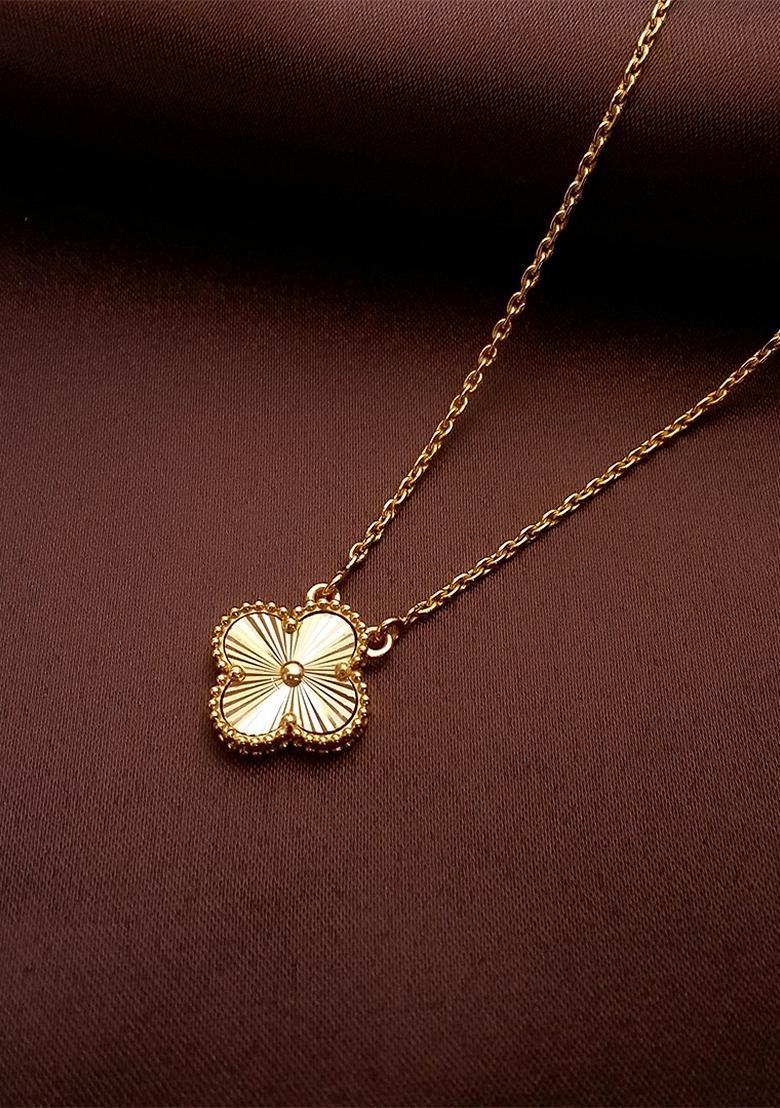 Gold Plated Four Leaf Charm Laxury Clover Necklace