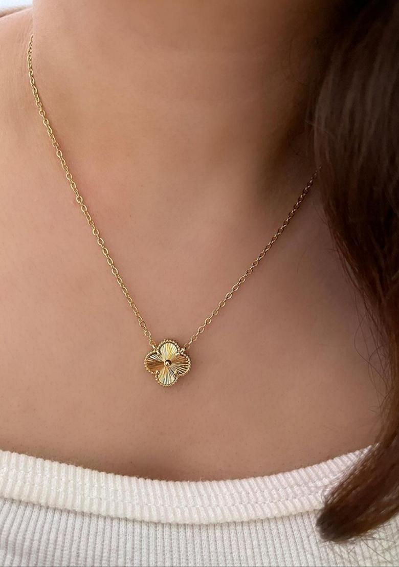 Gold Plated Four Leaf Charm Laxury Clover Necklace