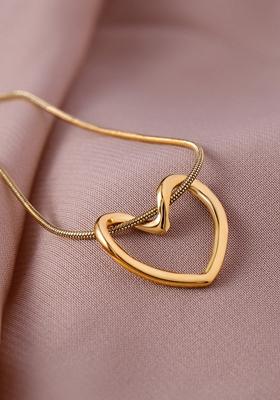 Gold Plated Heart Shape Stainless Steel Chain Pendent