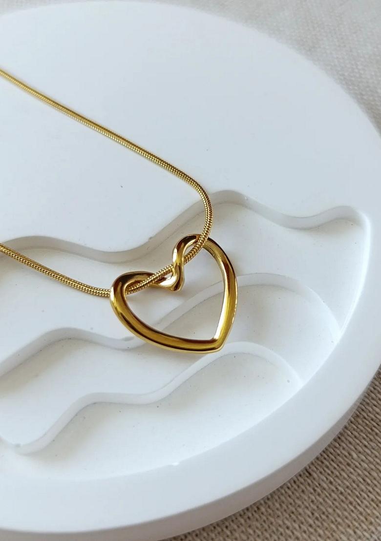 Gold Plated Heart Shape Stainless Steel Chain Pendent